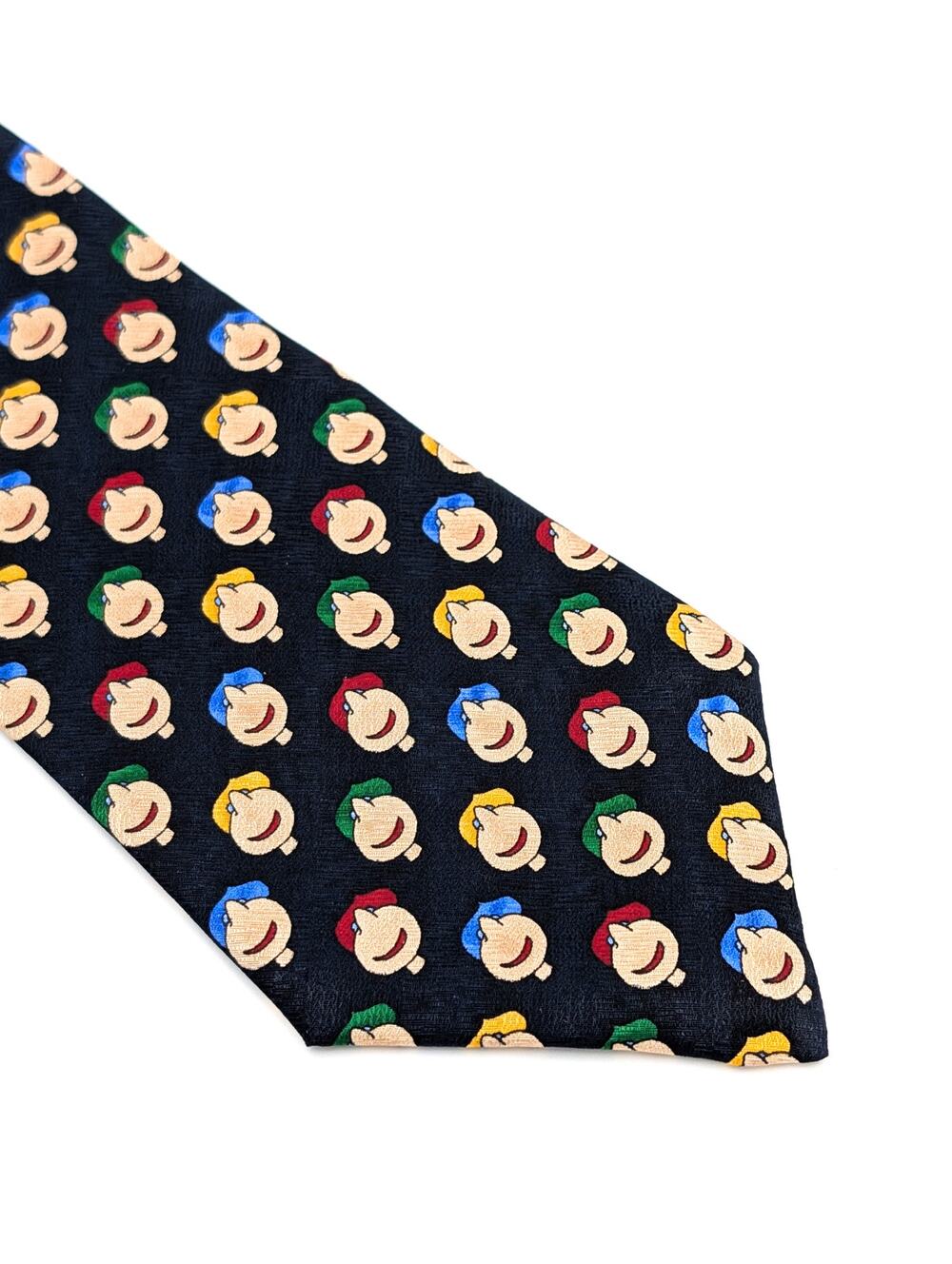 Vintage 90s Save the Children Silk Tie Playful Colorful Matt LeBlanc Made in USA